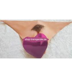 String - Latex - braune Intimbehaarung, Vagina