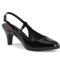 Beautiful sling pumps in black lacquer, Shoes