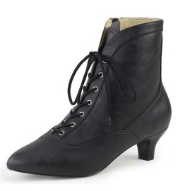 Black faux leather ankle boot, Shoes