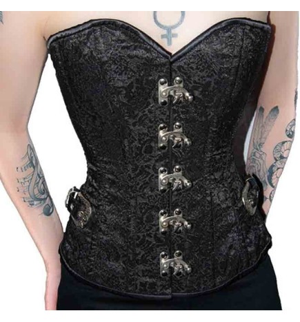 Corset Brocade in black - bloodletting - steampunk, Clothing