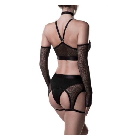 Erotic set made of soft mesh and jersey fabric