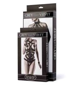 4-teiliges Straps-Bandage-Set von Grey Velvet, Corsagen, Dessous & Strümpfe